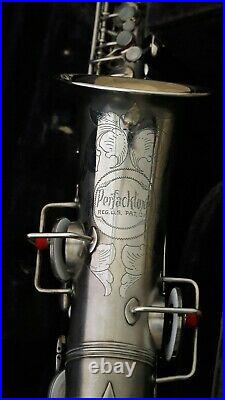 1920's Perfacktone Silver Alto Sax with Gold Wash Bell Buescher Stencil #VAS50