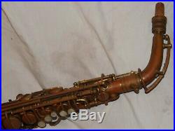 1927 Conn New Wonder II Chu Alto Sax/Saxophone, Mostly Bare Brass, Plays Great