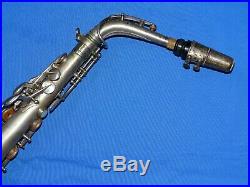 1937 SELMER Paris Balanced Action Silver Alto Sax Saxophone