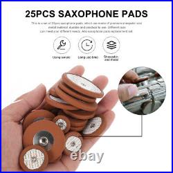 200 pcs Leather Pads Replacement for Alto Saxophone Sax Accessory (Light Brown)