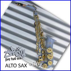 Air Force Grey Alto Sax New Funky JBOY Eb Saxophone Case and Accessories
