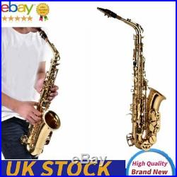 Alto Eb Sax Saxophone Brass Golden Set with Case Mouthpiece Grease Brush
