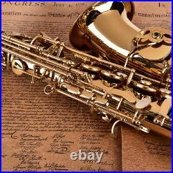 Alto Eb Sax Saxophone Brass Golden Set with Case Mouthpiece Grease Brush Quality