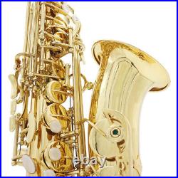 Alto Saxophone Beginners Eb Sax Brass Lacquered Gold Woodwind Instrument Y0B7