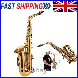 Alto Saxophone Brass Eb Sax Woodwind Instrument with Carry Case Care Kit W6D1