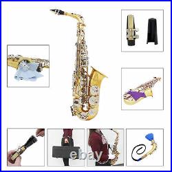 Alto Saxophone Brass Engraved Eb E Flat Sax Woodwind Instrument with Case T4N8