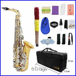 Alto Saxophone Brass Engraved Eb E Flat Sax Woodwind Instrument with Case T4N8