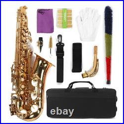 Alto Saxophone Brass Lacquered Gold E Flat Sax 82Z Key Woodwind Instrument