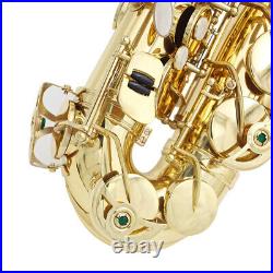 Alto Saxophone Brass Lacquered Gold Eb Sax with Cleaning Mouthpiece Brush Case