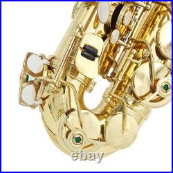 Alto Saxophone Brass Lacquered Gold Eb Sax with Padded Bag Cleaning Brush W3K8