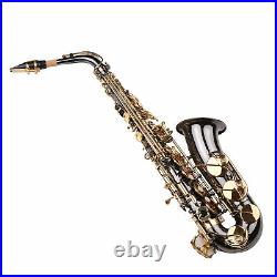 Alto Saxophone Brass Nickel-Plated Eb E-Flat Sax + Carry Case for Beginners B7Y8