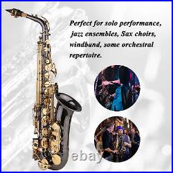Alto Saxophone Brass Nickel-Plated Eb E-flat Sax with Carry Care Kit F0Y7