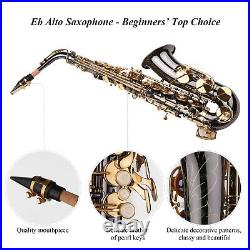 Alto Saxophone Brass Nickel-Plated Eb E-flat Sax with Carry Care Kit F0Y7