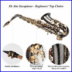 Alto Saxophone Brass Nickel-Plated Eb Sax Mouthpiece Case Kit for Beginner F7W1