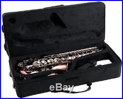 Alto Saxophone Brass Wind Instrument Sax Red Set Case Mouthpiece Cleaning Rod
