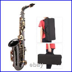 Alto Saxophone E Flat Student Sax Gold Lacquer Kit WithCarrying Case Neck Straps