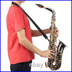 Alto Saxophone E Flat Student Sax Gold Lacquer With Carrying Case Neck Straps UK