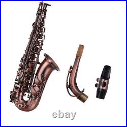 Alto Saxophone E-flat Sax Carved Pattern Woodwind Instrument With Carry Case U0O3