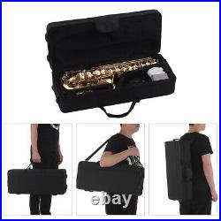 Alto Saxophone Eb Sax Brass Lacquered Gold 802 Key Type with Carry Case X0M9