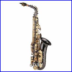 Alto Saxophone Eb Sax Brass Nickel-Plated Body with Engraving Nacre Keys U5D6