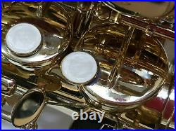 Alto Saxophone Eb Sax Gold Lacquer Intermusic Full Outfit In Hard Case 9