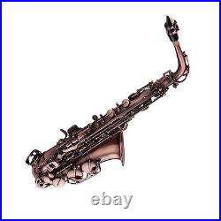 Alto Saxophone Red Bronze Brass Bent Eb E-flat Sax with Carry Case Gloves Straps