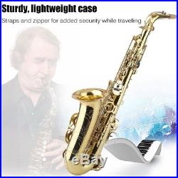 Alto Saxophone Sax Eb Be Flat Brass Carved Pattern Glove+Strap+Accessories Gold