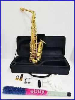Ammoon Alto Saxophone Brass Lacquered Gold 802 Key Eb E Flat Sax + Padded Case
