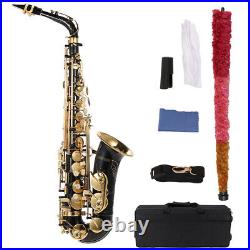 Ammoon Eb Alto Saxophone Brass Lacquered Gold E Flat Sax 82Z Key Type Kit O2Y1