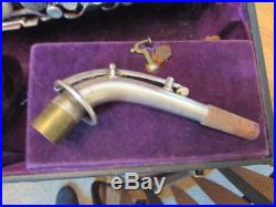 Antique Vintage Buescher Alto Saxophone Sax Silver Color for Repair