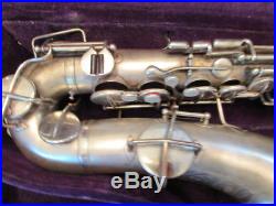 Antique Vintage Buescher Alto Saxophone Sax Silver Color for Repair