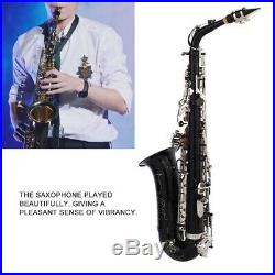 Black Nickel Plating Hand-carved Saxophone E Flat Alto Saxophone Sax + Care Kits