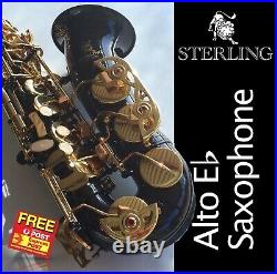 Black Sterling Alto Sax Eb Saxophone BRAND NEW Case FREE EXPRESS POST