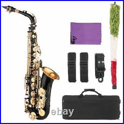 Brass Eb Alto Saxophone Black Paint E-flat Sax Carrying Case For Beginner H5C1
