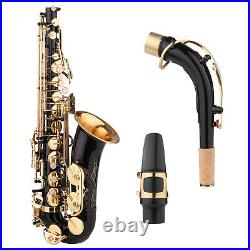 Brass Eb Alto Saxophone Black Paint E-flat Sax with Carry Case for Students N2L4