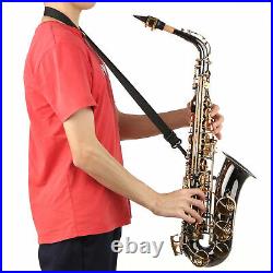 Brass Eb Alto Saxophone Sax Nickel-Plated Woodwind Instrument + Carry Case S0H1