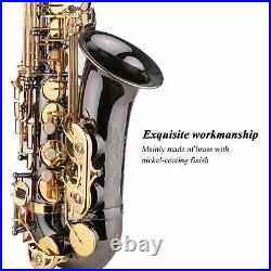 Brass Eb Alto Saxophone Sax Nickel-Plated Woodwind Instrument + Carry Case S0H1
