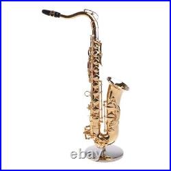 Dollhouse Miniature Saxophone Instrument Set, Mini Sax Musical Instrument Model
