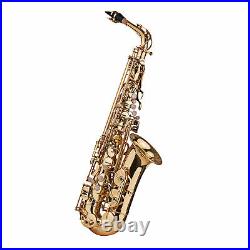 Eb Alto Saxophone 802 Key Type Brass Lacquered Gold Sax + Padded Carry Case V9W0