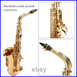 Eb Alto Saxophone Brass Lacquered Gold E Flat Sax 802 Key with Padded Case