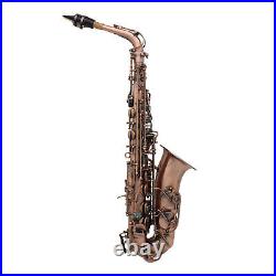 Eb Alto Saxophone E-flat Sax Red Bronze Carve Pattern with Mouthpiece S4U0