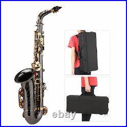 Eb Alto Saxophone Nickel-Plated Brass Sax Woodwind Instrument With Carry Case J5Y9