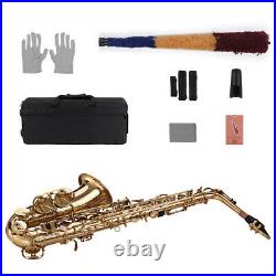 Eb Alto Saxophone Sax Brass Lacquered Gold 802 Key Type with Carry Case N6X1