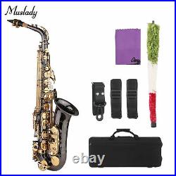 Eb E-flat Alto Saxophone Nickel-Plated Brass Sax Engraving Nacre Keys Carry Case