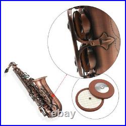 Eb E-flat Alto Saxophone Red Bronze Bend Sax Woodwind Instrument with Case C1W6