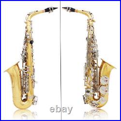 Golden Eb Alto Saxophone Sax Brass Woodwind Instrument with Carry Kit X9X4