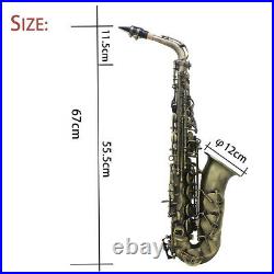 High Grade Antique Finish Bend Eb E-flat Alto Saxophone Sax Kit with Case L5G7