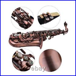 High Grade Red Bronze Bent Eb Alto Saxophone E-flat Sax Carved Pattern N9N7