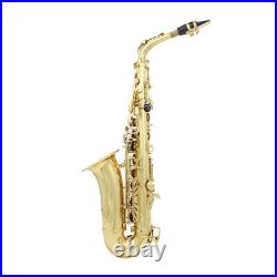 High-Quality Alto Saxophone Brass Lacquered Gold Eb Sax with Case & Accessories