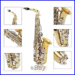 LADE Alto Saxophone Glossy Brass Engraved Eb E-Flat Sax with Case Accessory A7E3